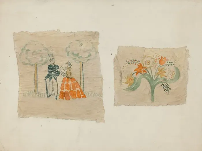 Framed Print : Wall Paper Sample, c. 1940. Creator: Betty Jacob Framed Print : Wall Paper Sample, c. 1940. Creator: Betty Jacob