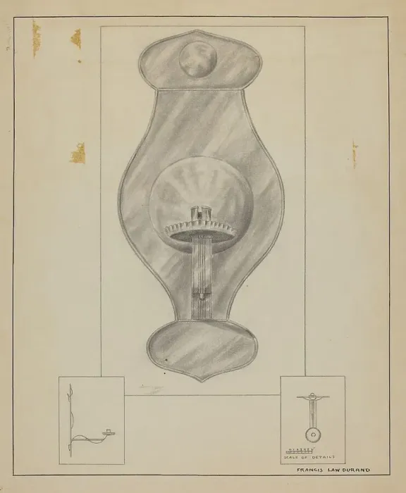Framed Print : Wall Sconce, 1935 / 1942. Creator: Francis Law Durand Framed Print : Wall Sconce, 1935 / 1942. Creator: Francis Law Durand