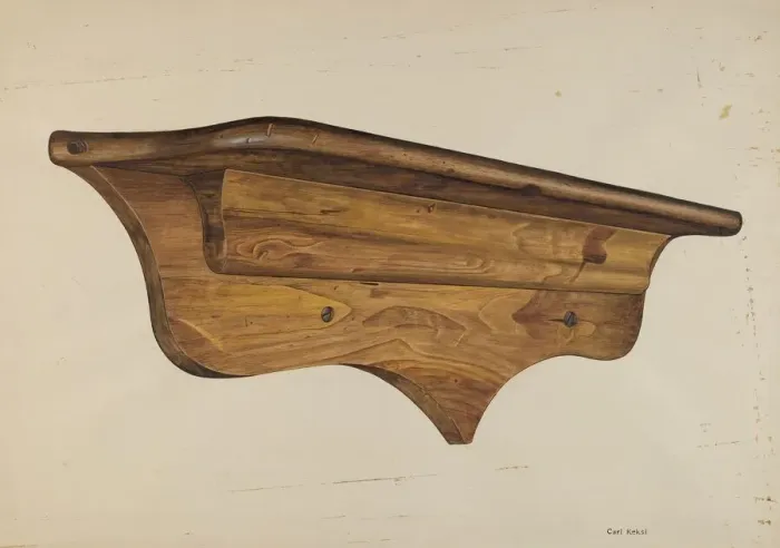 Framed Print : Wall Shelf, c. 1937. Creator: Carl Keksi Framed Print : Wall Shelf, c. 1937. Creator: Carl Keksi