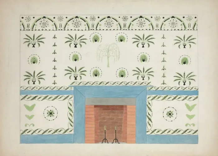 Framed Print : Wall Stencil (copy), c. 1936. Creator: Ray Holden Framed Print : Wall Stencil (copy), c. 1936. Creator: Ray Holden