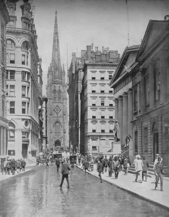 Framed Print : Wall Street, New York, c1897. Creator: Unknown Framed Print : Wall Street, New York, c1897. Creator: Unknown