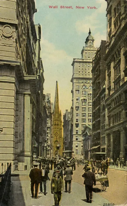 Framed Print : Wall Street, New York City, New York, USA, c1890-c1909(?) Framed Print : Wall Street, New York City, New York, USA, c1890-c1909(?)