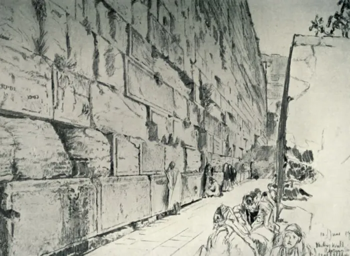 Framed Print : The Wall of the Wailing-Place, 1902. Creator: John Fulleylove Framed Print : The Wall of the Wailing-Place, 1902. Creator: John Fulleylove