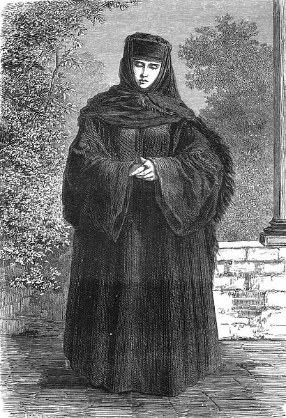 Wallachian Lady in Travelling Costume; A Visit to the Danubian Principalities, 1875. Creator: Nelson Boyd