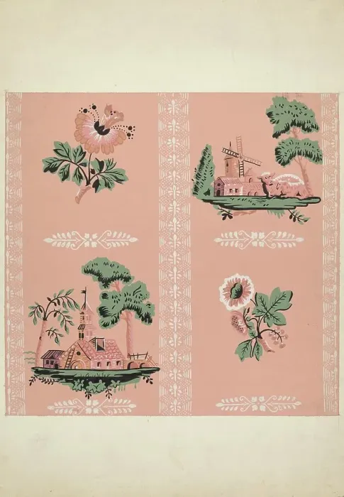 Framed Print : Wallpaper, 1935 / 1942. Creator: Sidney Liswood Framed Print : Wallpaper, 1935 / 1942. Creator: Sidney Liswood