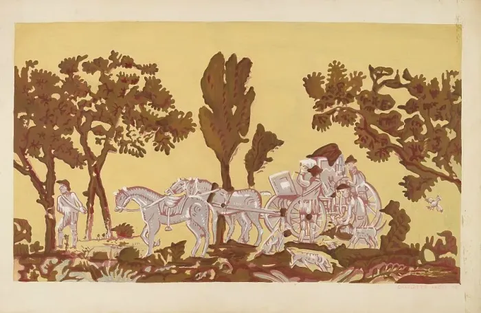 Framed Print : Wallpaper from Bandbox, 1936. Creator: Charlotte Angus Framed Print : Wallpaper from Bandbox, 1936. Creator: Charlotte Angus