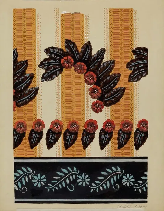Framed Print : Wallpaper Border, 1935 / 1942. Creator: George Robin Framed Print : Wallpaper Border, 1935 / 1942. Creator: George Robin