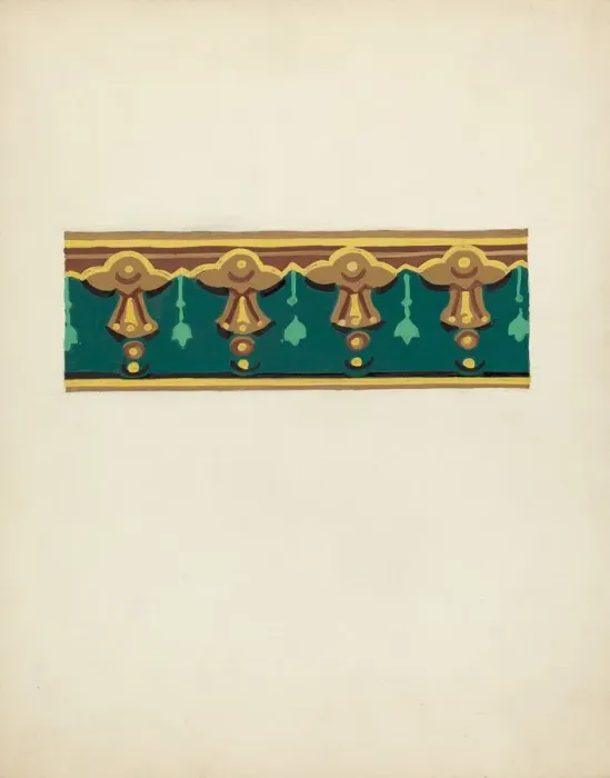Framed Print : Wallpaper Border, 1935 / 1942. Creator: John Garay Framed Print : Wallpaper Border, 1935 / 1942. Creator: John Garay