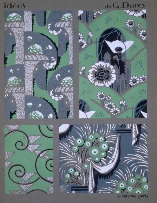 Framed Print : Wallpaper design, from Idees, c1925. Creator: Georges Darcy (fl. c. 1925) Framed Print : Wallpaper design, from Idees, c1925. Creator: Georges Darcy (fl. c. 1925)
