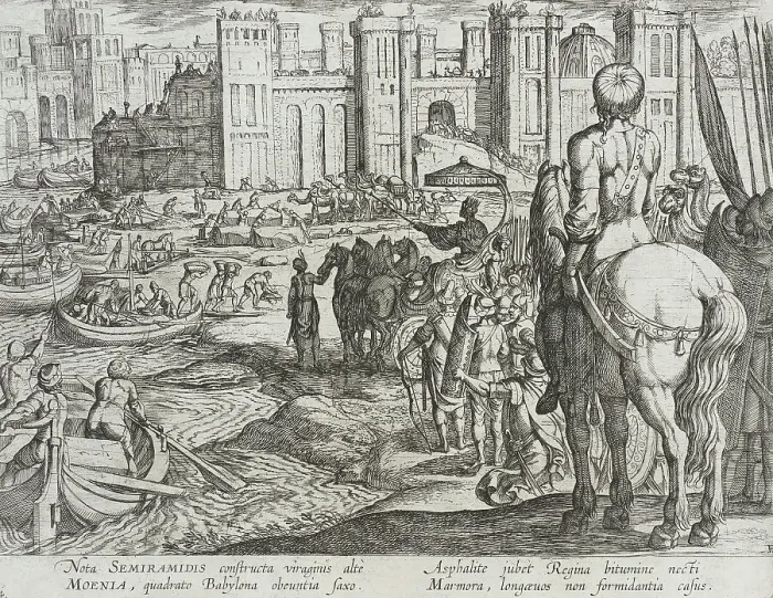 Framed Print : The Walls of Babylon, published 1610. Creator: Antonio Tempesta Framed Print : The Walls of Babylon, published 1610. Creator: Antonio Tempesta