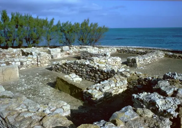 Framed Print : Walls of houses in the Punic town at Kerkovane, 5th century Framed Print : Walls of houses in the Punic town at Kerkovane, 5th century