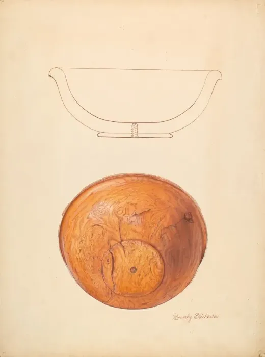 Framed Print : Walnut Burl Bowl, c. 1936. Creator: Beverly Chichester Framed Print : Walnut Burl Bowl, c. 1936. Creator: Beverly Chichester
