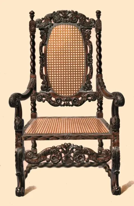 Framed Print : Walnut chair, 1905. Artist: Shirley Slocombe Framed Print : Walnut chair, 1905. Artist: Shirley Slocombe