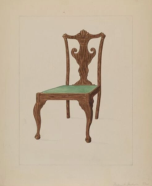 Walnut Chair, 1935  /  1942. Creator: Frederick Jackson