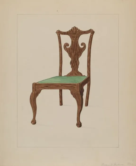 Framed Print : Walnut Chair, 1935 / 1942. Creator: Frederick Jackson Framed Print : Walnut Chair, 1935 / 1942. Creator: Frederick Jackson