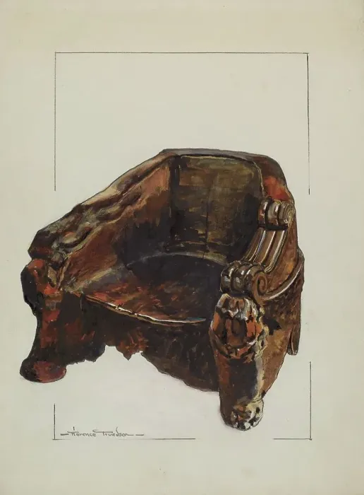 Framed Print : Walnut Chair, c. 1937. Creator: Florence Truelson Framed Print : Walnut Chair, c. 1937. Creator: Florence Truelson