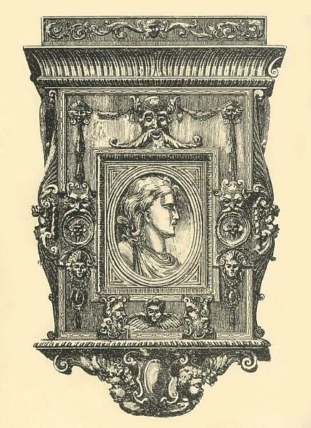 Walnut mirror frame, early-mid 19th century, (1881). Creator: Frederick Albert Slocombe