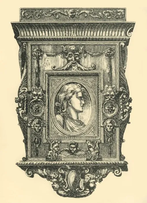 Framed Print : Walnut mirror frame, early-mid 19th century, (1881). Creator: Frederick Albert Slocombe Framed Print : Walnut mirror frame, early-mid 19th century, (1881). Creator: Frederick Albert Slocombe