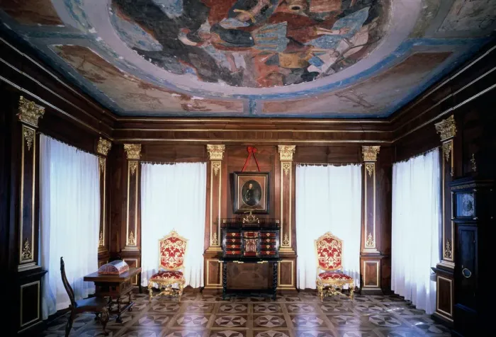 Framed Print : The Walnut Study of the Menshikov Palace in Saint Petersburg, 1710s. Artist: Giovanni Maria Fontana Framed Print : The Walnut Study of the Menshikov Palace in Saint Petersburg, 1710s. Artist: Giovanni Maria Fontana