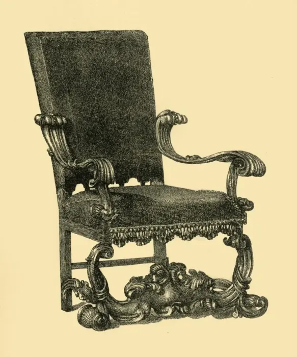 Framed Print : Walnut wood armchair, c1685-1710, (1881). Creator: William Catley Framed Print : Walnut wood armchair, c1685-1710, (1881). Creator: William Catley