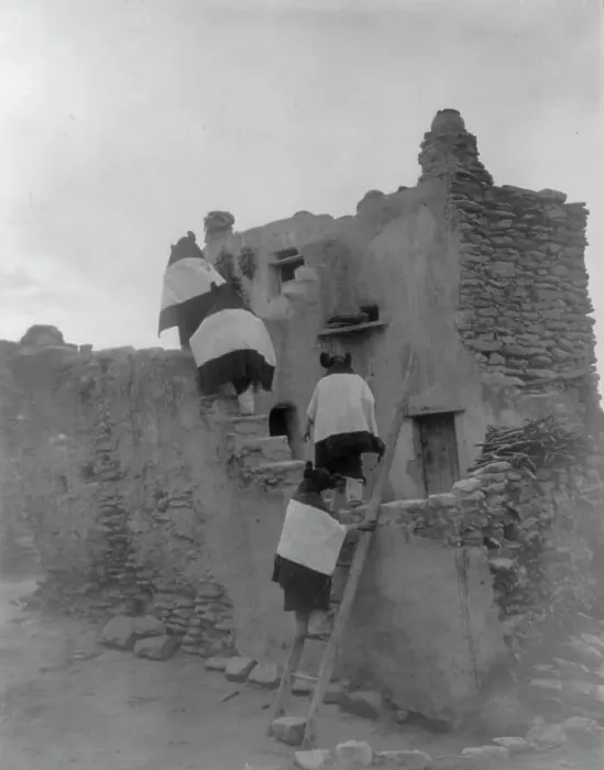 Framed Print : Walpi homes-Hopi, c1907. Creator: Edward Sheriff Curtis Framed Print : Walpi homes-Hopi, c1907. Creator: Edward Sheriff Curtis