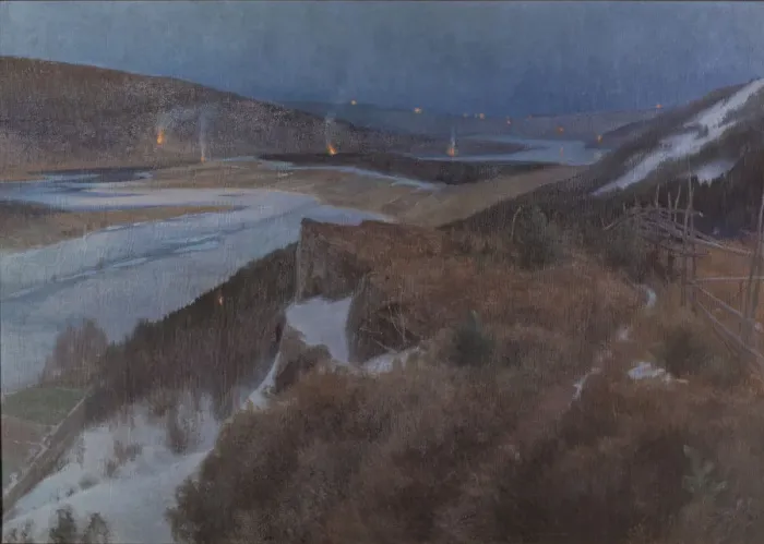 Framed Print : Walpurgis Night in Bergslagen, Grangarde in Dalarna, 1896. Artist: Schultzberg, Anshelm Leonard (1862-1945) Framed Print : Walpurgis Night in Bergslagen, Grangarde in Dalarna, 1896. Artist: Schultzberg, Anshelm Leonard (1862-1945)