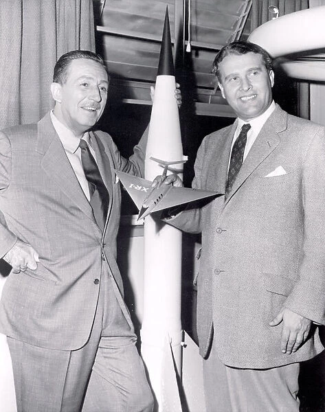 Walt Disney and Dr. Wernher von Braun, USA, 1954. Creator: NASA