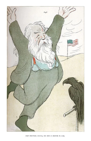 Walt Whitman, Inciting the Bird of Freedom to Soar, 1904. Artist: Max Beerbohm