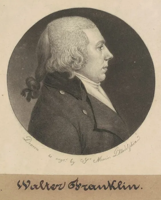Framed Print : Walter Franklin, 1799. Creator: Charles Balthazar Julien Fevret de Saint-Memin Framed Print : Walter Franklin, 1799. Creator: Charles Balthazar Julien Fevret de Saint-Memin