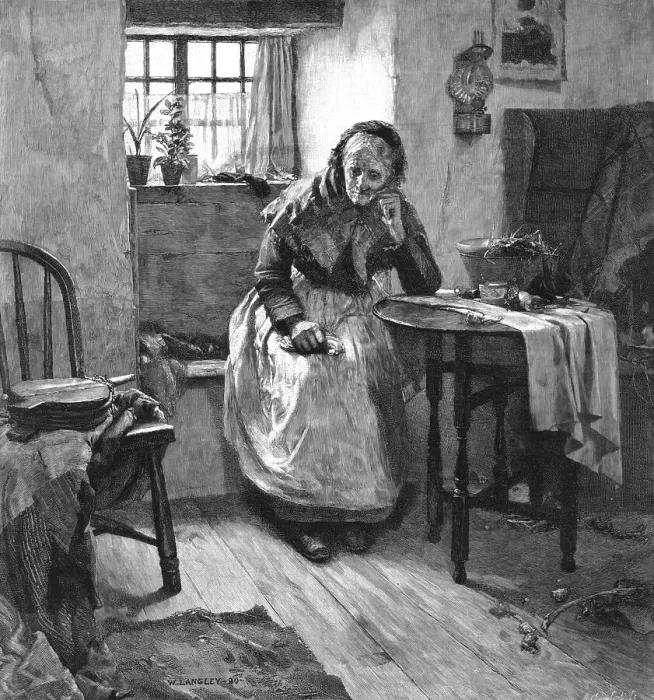 Framed Print : Alone after Walter Langley, R.I. Borne on the swift though silent wings of time Old age comes o Creator: Unknown. Alone after Walter Langley, R.I Framed Print : Alone after Walter Langley, R.I. Borne on the swift though silent wings of time Old age comes o Creator: Unknown. Alone after Walter Langley, R.I