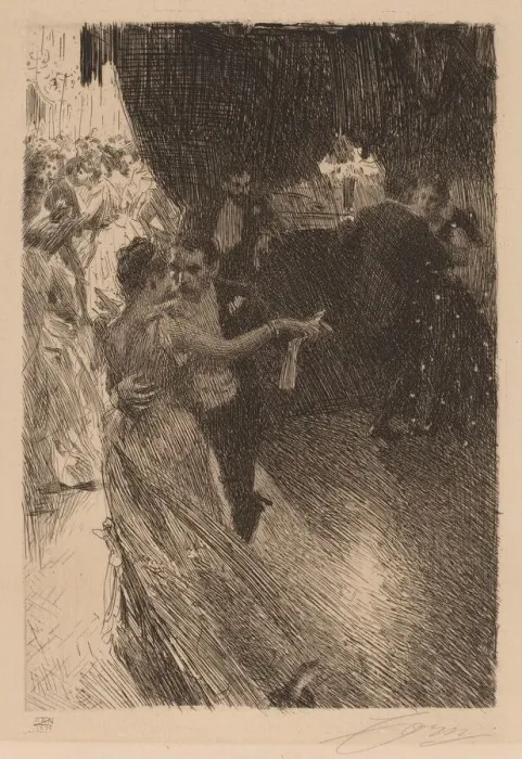Framed Print : The Waltz, 1891. Creator: Anders Leonard Zorn Framed Print : The Waltz, 1891. Creator: Anders Leonard Zorn