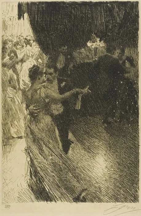 Framed Print : The Waltz, 1891. Creator: Anders Leonard Zorn Framed Print : The Waltz, 1891. Creator: Anders Leonard Zorn