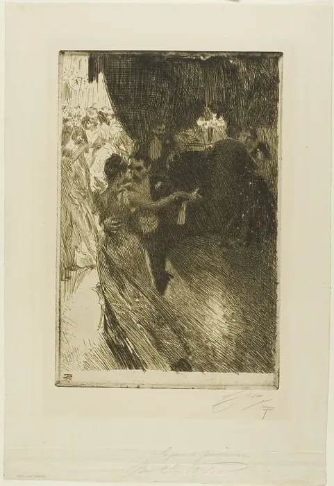 Framed Print : The Waltz, 1891. Creator: Anders Leonard Zorn Framed Print : The Waltz, 1891. Creator: Anders Leonard Zorn