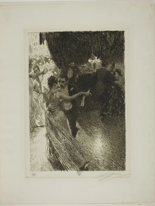 Framed Print : The Waltz, 1891. Creator: Anders Leonard Zorn Framed Print : The Waltz, 1891. Creator: Anders Leonard Zorn