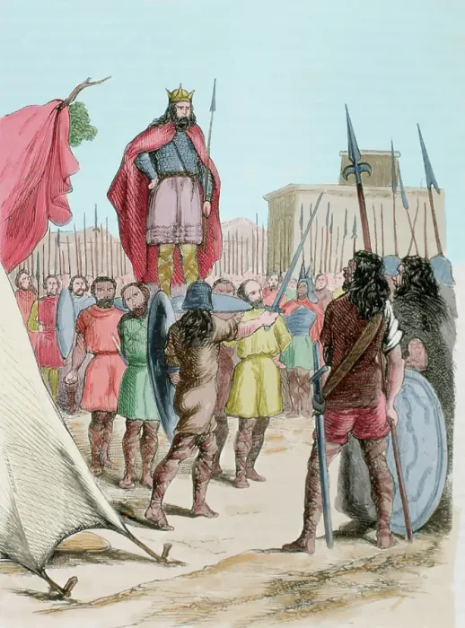 Framed Print : Wamba (died 687) is elected the King. Creator: Unknown Framed Print : Wamba (died 687) is elected the King. Creator: Unknown