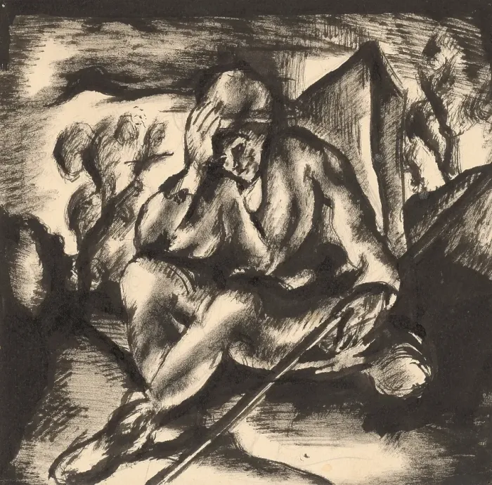 Framed Print : A Wanderer, 1924-1927. Creator: Konstantin Bauer Framed Print : A Wanderer, 1924-1927. Creator: Konstantin Bauer