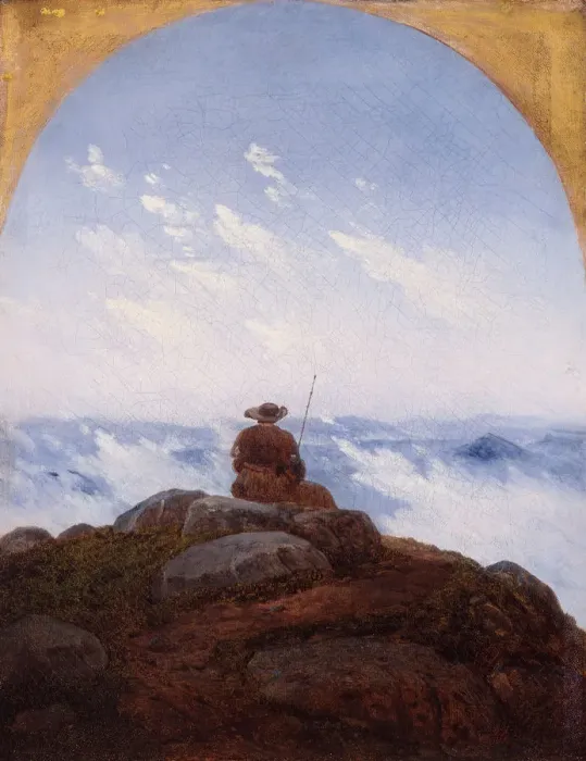 Framed Print : Wanderer on the Mountaintop, 1818. Creator: Carus, Carl Gustav (1789-1869) Framed Print : Wanderer on the Mountaintop, 1818. Creator: Carus, Carl Gustav (1789-1869)