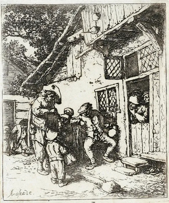 Framed Print : The Wandering Musicians, c1642. Creator: Adriaen van Ostade Framed Print : The Wandering Musicians, c1642. Creator: Adriaen van Ostade