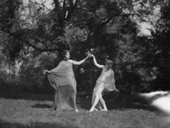 Framed Print : Wanger, Beatrice, Miss, and Miss Marian Berenger, 1918 or 1919. Creator: Arnold Genthe Framed Print : Wanger, Beatrice, Miss, and Miss Marian Berenger, 1918 or 1919. Creator: Arnold Genthe