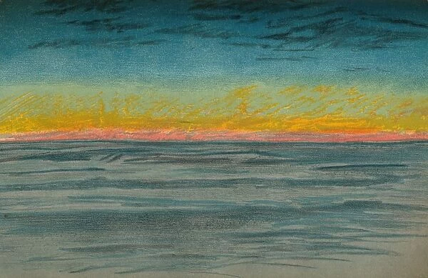 The Waning Polar Day, 22nd September 1893. Pastel Sketch, 1893 (1897). Artist: Fridtjof Nansen