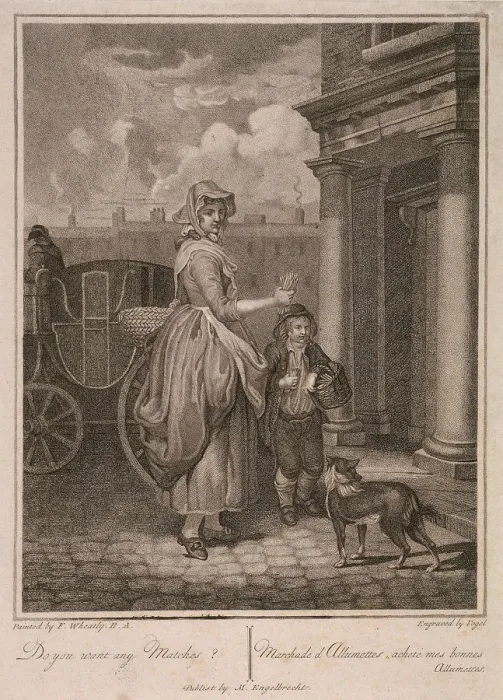 Framed Print : Do you want any Matches?, Cries of London, c1794. Artist: Vogel Framed Print : Do you want any Matches?, Cries of London, c1794. Artist: Vogel