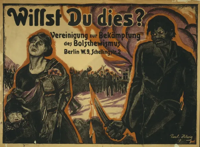 Framed Print : Do you want this? Union to combating Bolshevism, 1919. Creator: Helwig-Strehl Framed Print : Do you want this? Union to combating Bolshevism, 1919. Creator: Helwig-Strehl