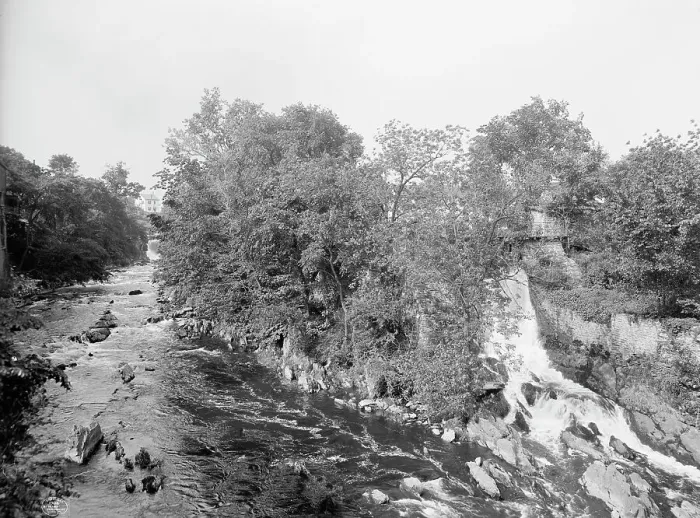 Framed Print : Wappinger's falls above the bridge, Poughkeepsie, N.Y. c1906. Creator: Unknown Framed Print : Wappinger's falls above the bridge, Poughkeepsie, N.Y. c1906. Creator: Unknown