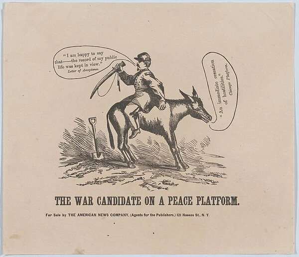 The War Candidate on a Peace Platform, 1864. 1864. Creator: Anon