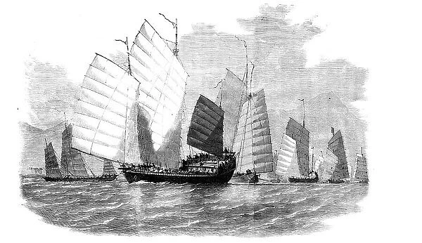 The War in China - Fleet of Chinese Pirates Preparing to Attack, 1857. Creator: Unknown