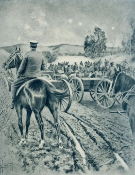 Framed Print : War Behind the Curtain of the Hills, 1916. Creator: Unknown Framed Print : War Behind the Curtain of the Hills, 1916. Creator: Unknown