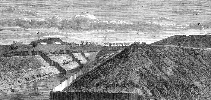 Framed Print : The War in Denmark: fortifications of Fredericia - Schleswig Bastion and Princess's Bastion, 1864. Creator: Unknown
