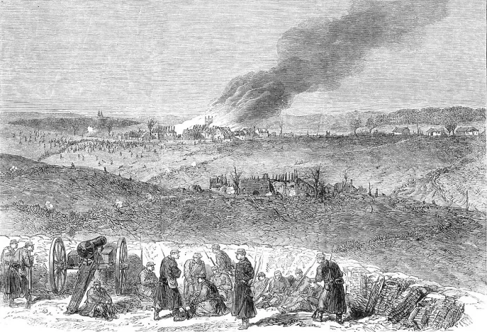Framed Print : The War in Denmark: Repulse of the Prussians on March 28, viewed from the Danish Redoubts... 1864. Creator: Unknown Framed Print : The War in Denmark: Repulse of the Prussians on March 28, viewed from the Danish Redoubts... 1864. Creator: Unknown