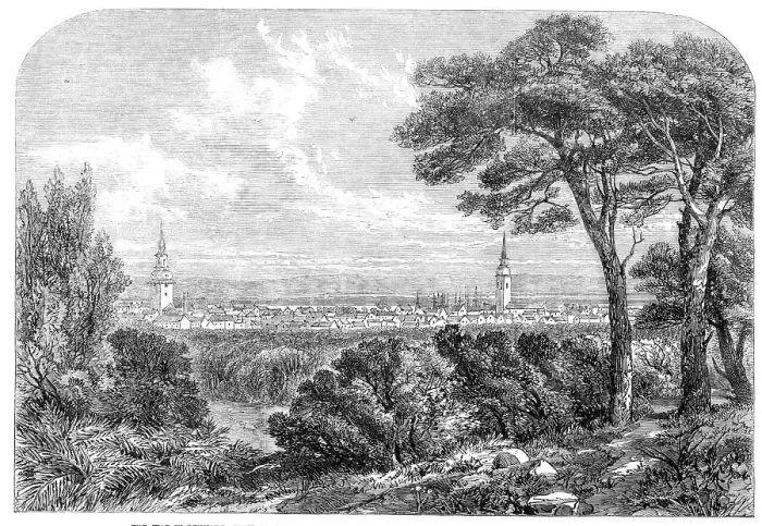 Framed Print : The War in Denmark: view of Aalborg, in Jutland, now occupied by the Prussian army, 1864. Creator: Unknown
