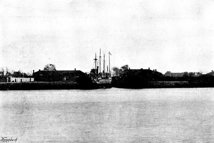 Framed Print : The War in Eastern Asia: entering Niuchuang Dock, November 5, 1895. Creator: Unknown